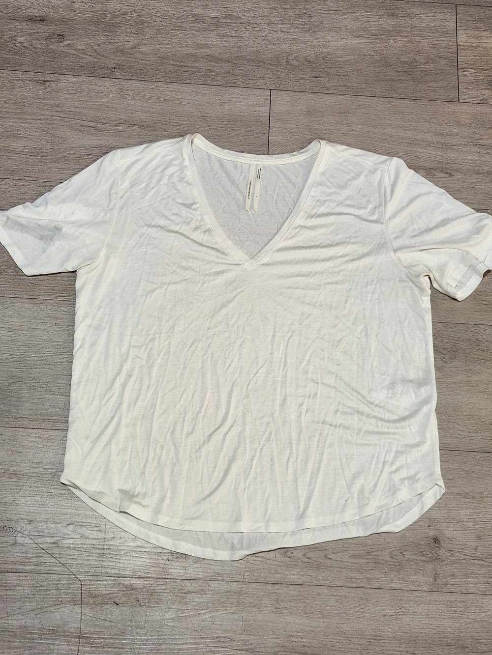 Anthropologie Ivory Relaxed V-Neck Slouchy Tee M